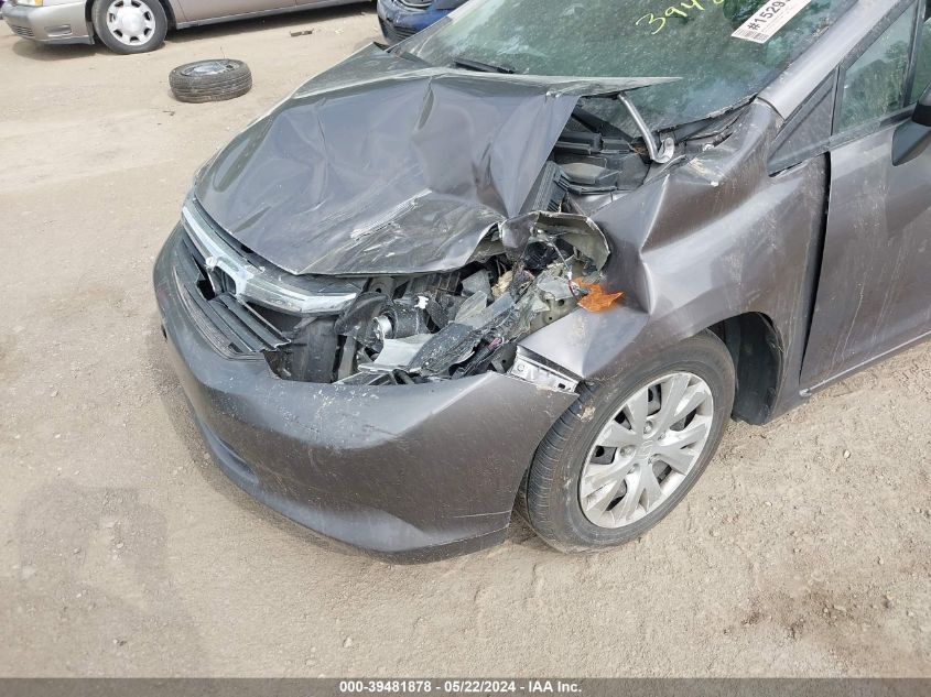 2012 Honda Civic Lx VIN: 19XFB2F52CE070341 Lot: 39481878