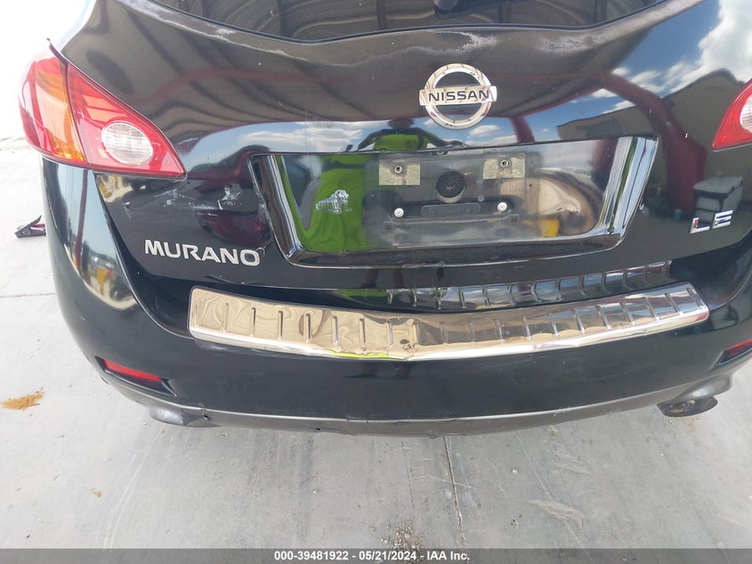 2010 Nissan Murano Le VIN: JN8AZ1MU6AW008717 Lot: 39481922