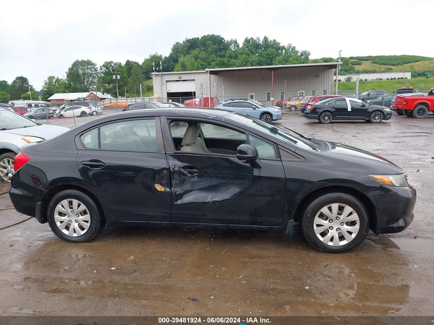 2012 Honda Civic Lx VIN: 2HGFB2F52CH308548 Lot: 39481924