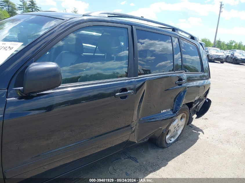 2007 Toyota Highlander Limited V6 VIN: JTEEP21A770231665 Lot: 39481929