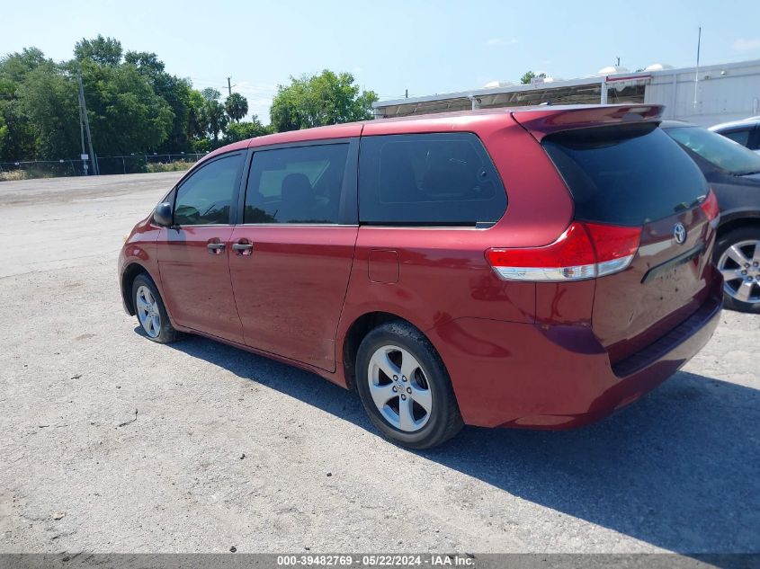 2012 Toyota Sienna Base 7 Passenger VIN: 5TDKA3DC4CS011497 Lot: 39482769