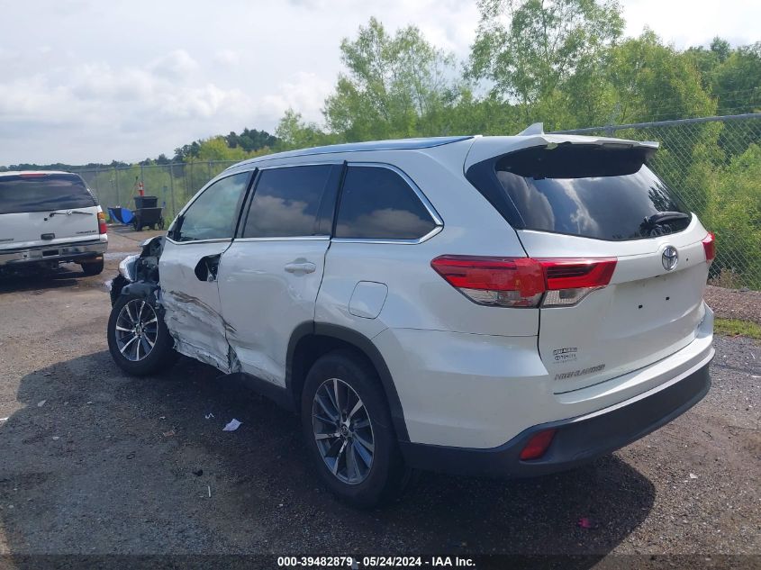 2019 Toyota Highlander Xle VIN: 5TDKZRFH1KS316037 Lot: 39482879