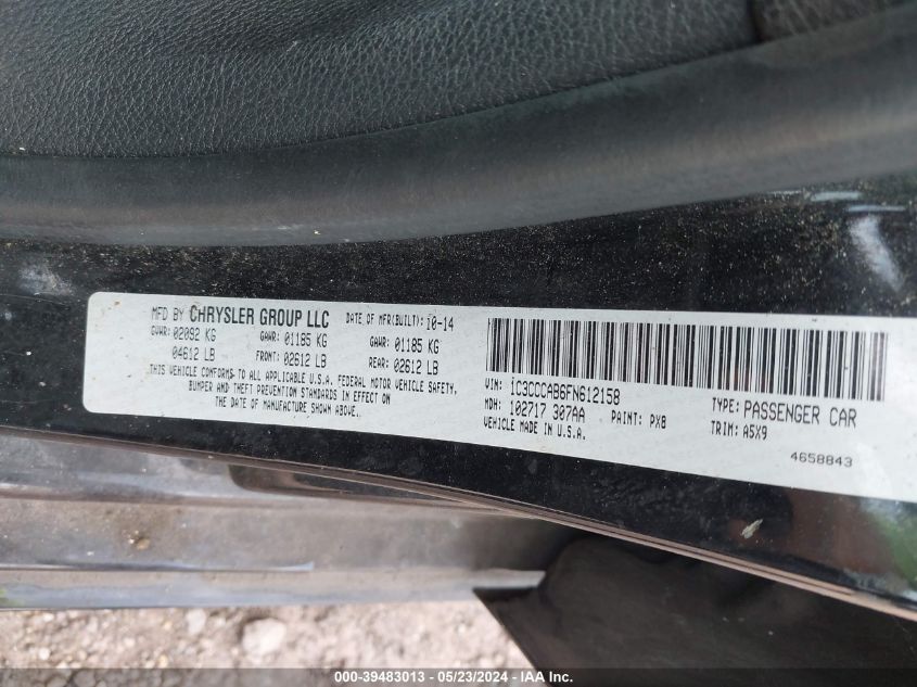 2015 CHRYSLER 200 LIMITED - 1C3CCCAB6FN612158