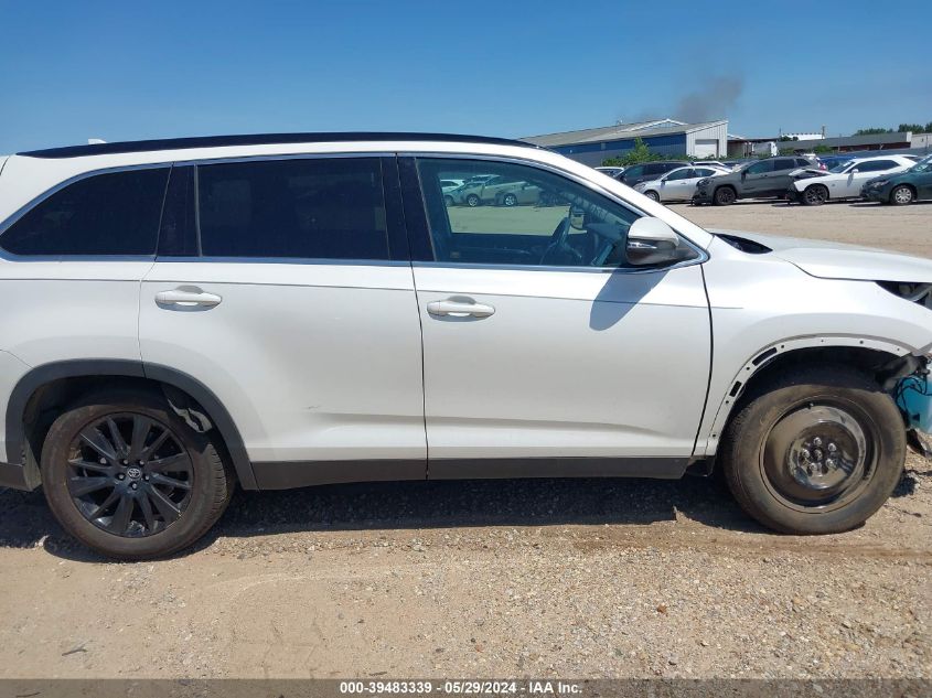 2019 Toyota Highlander Se VIN: 5TDKZRFH2KS358460 Lot: 39483339