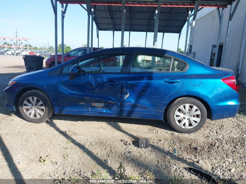 2012 Honda Civic Lx VIN: 2HGFB2F59CH531895 Lot: 39483520