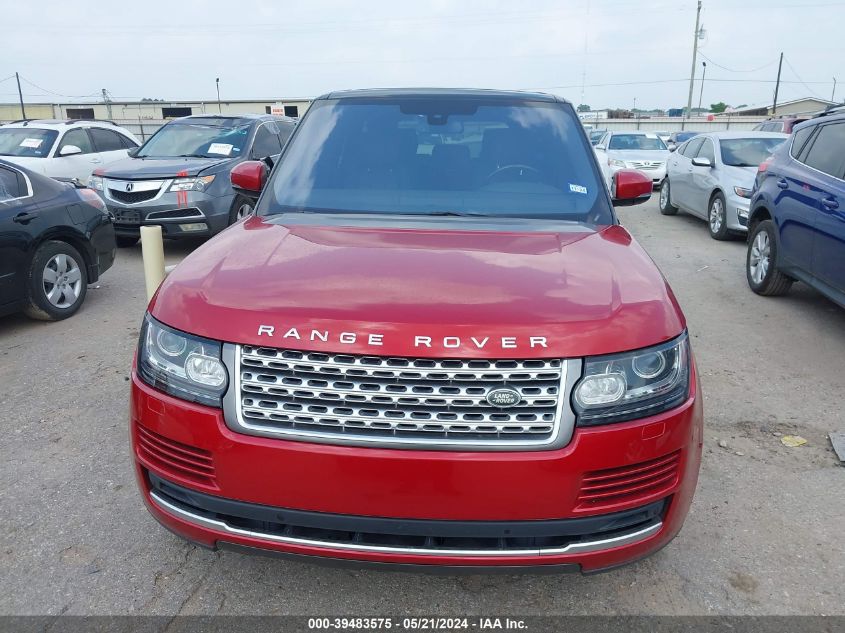 2016 Land Rover Range Rover 3.0L V6 Turbocharged Diesel Hse Td6 VIN: SALGS2KF8GA260519 Lot: 39483575