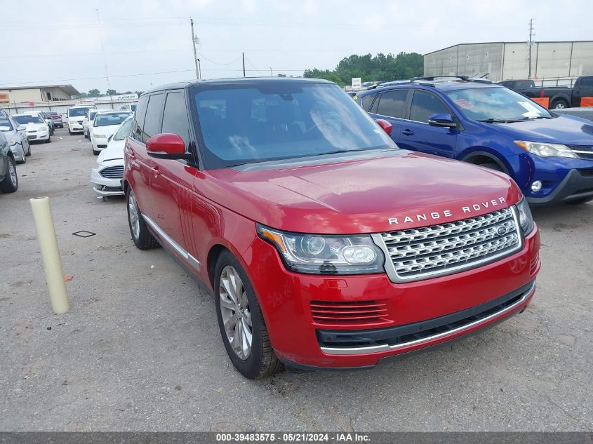 2016 Land Rover Range Rover 3.0L V6 Turbocharged Diesel Hse Td6 VIN: SALGS2KF8GA260519 Lot: 39483575