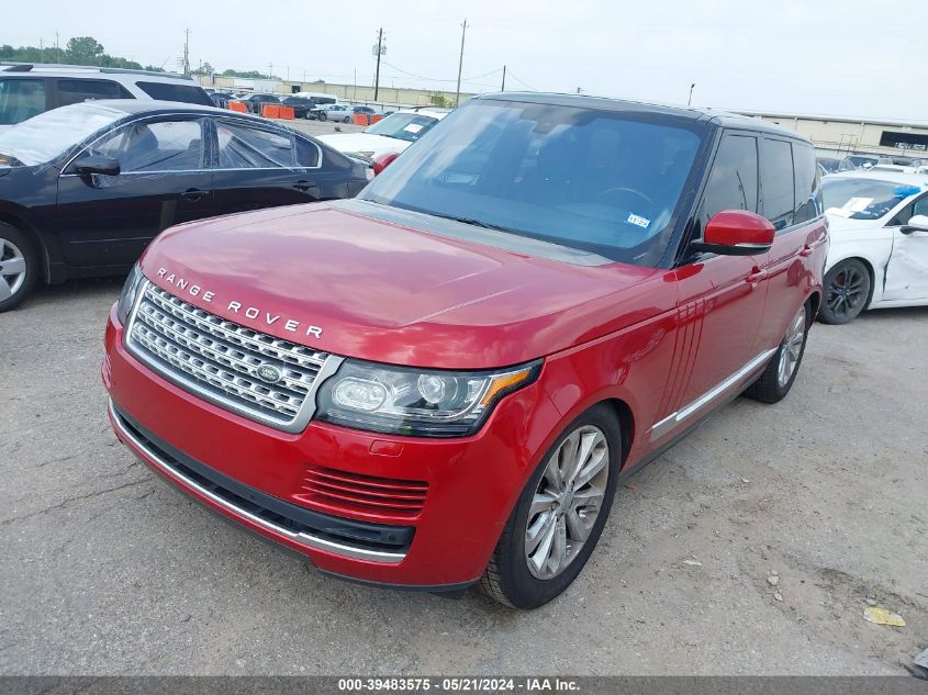 2016 Land Rover Range Rover 3.0L V6 Turbocharged Diesel Hse Td6 VIN: SALGS2KF8GA260519 Lot: 39483575