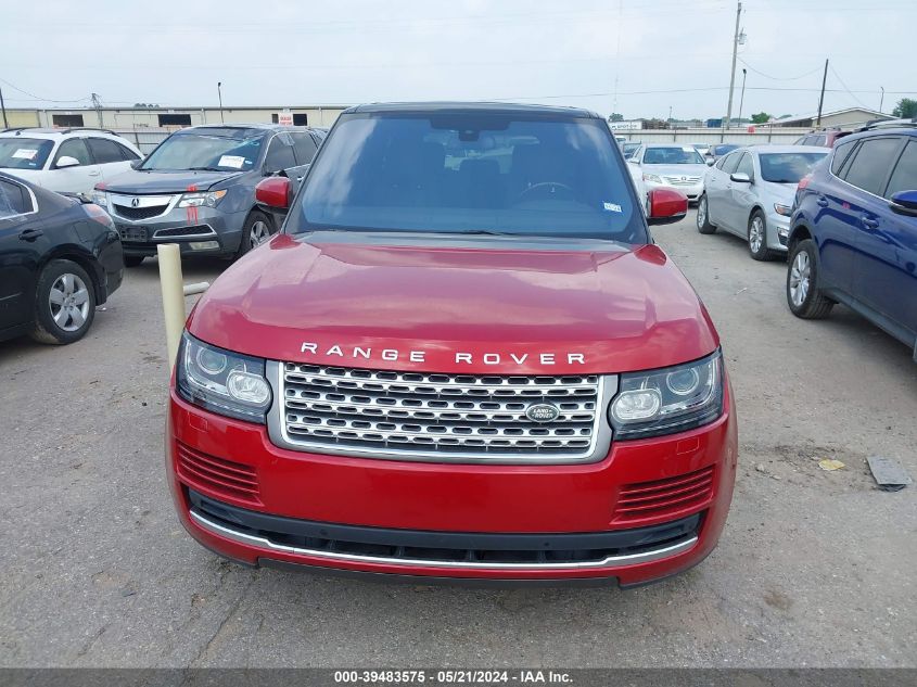 2016 Land Rover Range Rover 3.0L V6 Turbocharged Diesel Hse Td6 VIN: SALGS2KF8GA260519 Lot: 39483575