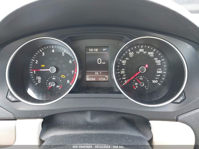 2017 Volkswagen Jetta 1.4T Se VIN: 3VWDB7AJ0HM317892 Lot: 39483695