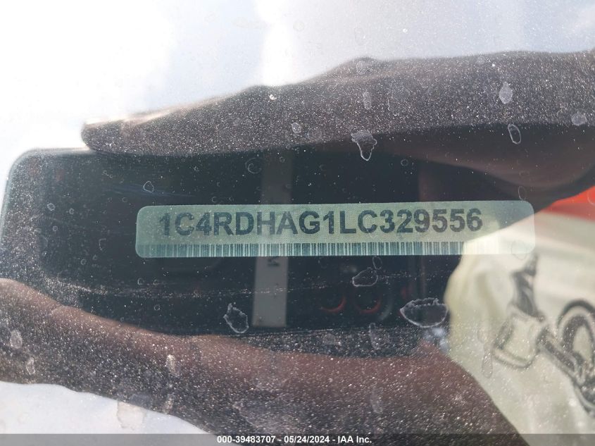 2020 Dodge Durango Sxt Plus Rwd VIN: 1C4RDHAG1LC329556 Lot: 39483707