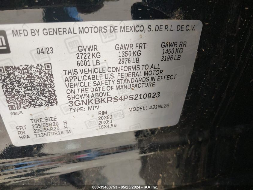 2023 CHEVROLET BLAZER AWD RS - 3GNKBKRS4PS210923