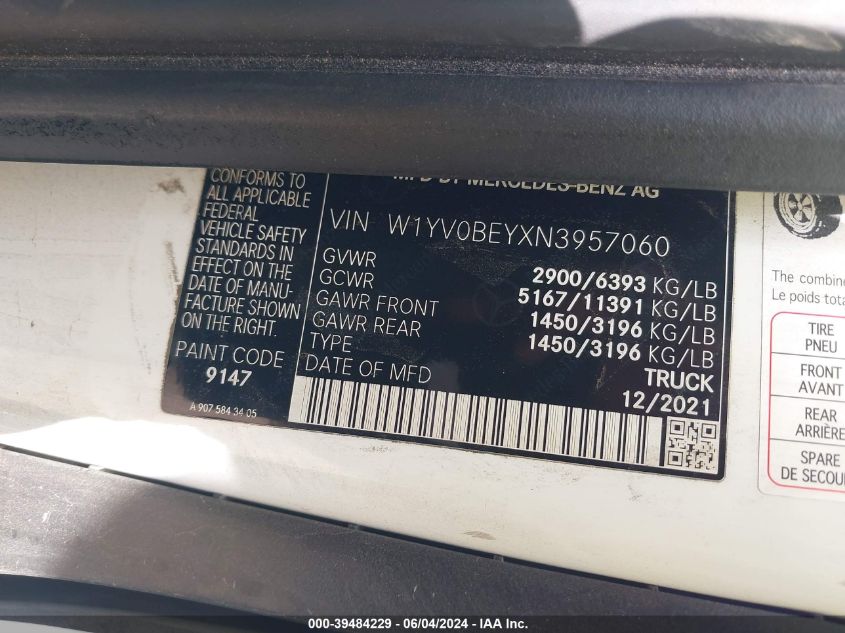 2022 MERCEDES-BENZ METRIS - W1YV0BEYXN3957060