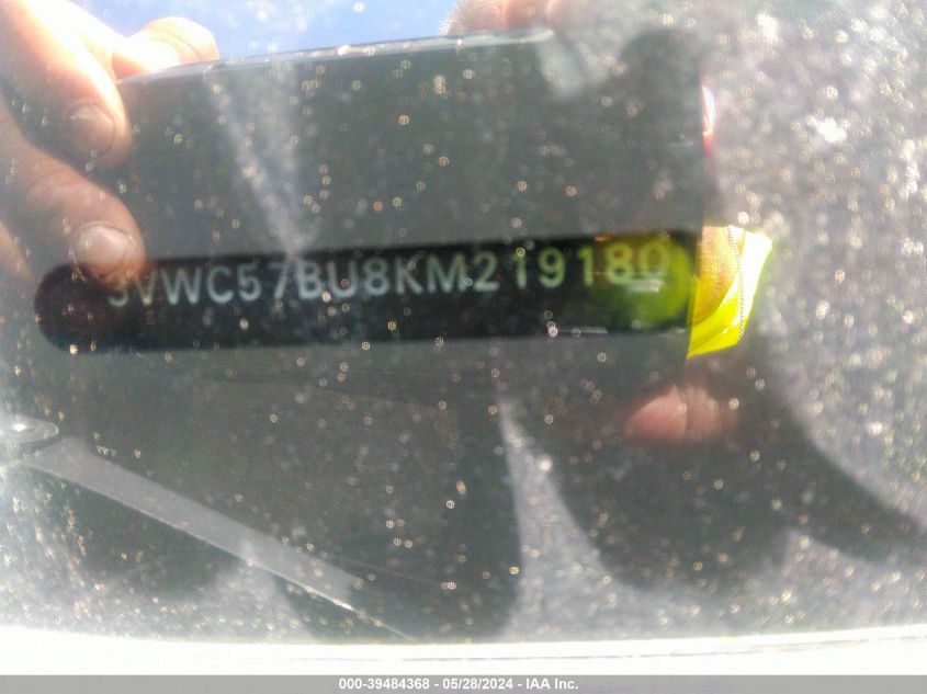 2019 Volkswagen Jetta 1.4T R-Line/1.4T S/1.4T Se VIN: 3VWC57BU8KM219180 Lot: 39484368