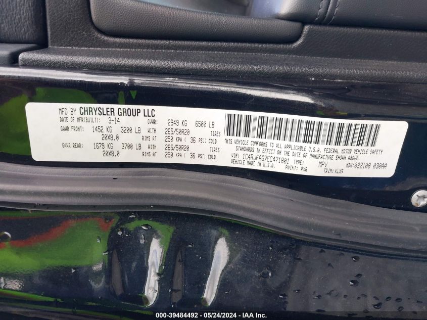 2014 Jeep Grand Cherokee Altitude VIN: 1C4RJFAG7EC471801 Lot: 39484492