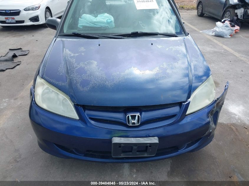 2004 Honda Civic Lx VIN: 2HGES16574H639892 Lot: 39484845