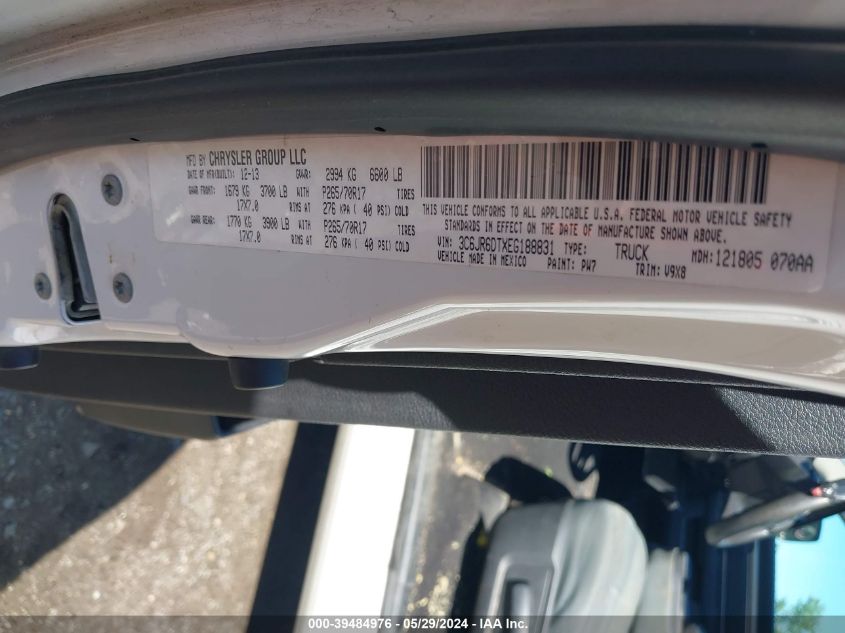 2014 Ram 1500 Tradesman VIN: 3C6JR6DTXEG188831 Lot: 39484976
