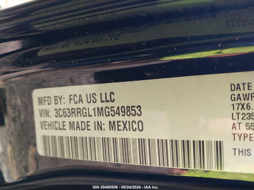 2021 Ram 3500 Tradesman 4X4 8' Box VIN: 3C63RRGL1MG549853 Lot: 39485506