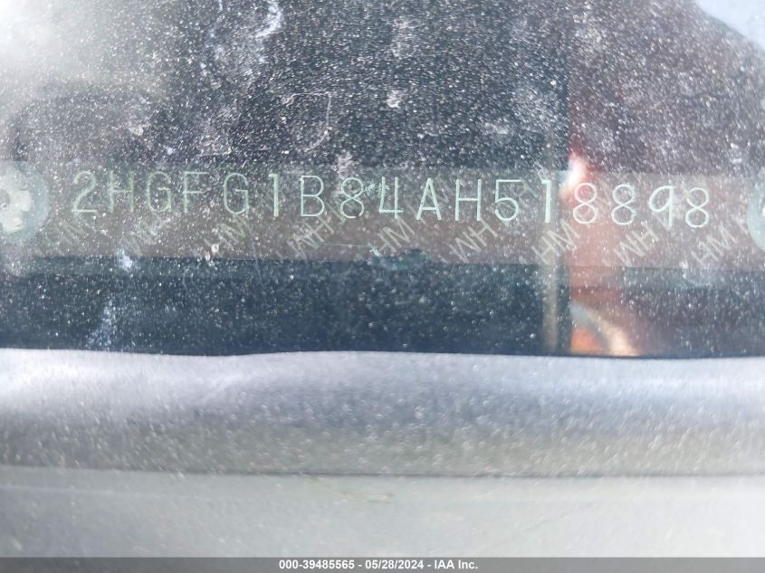 2010 Honda Civic Ex VIN: 2HGFG1B84AH518898 Lot: 39485565