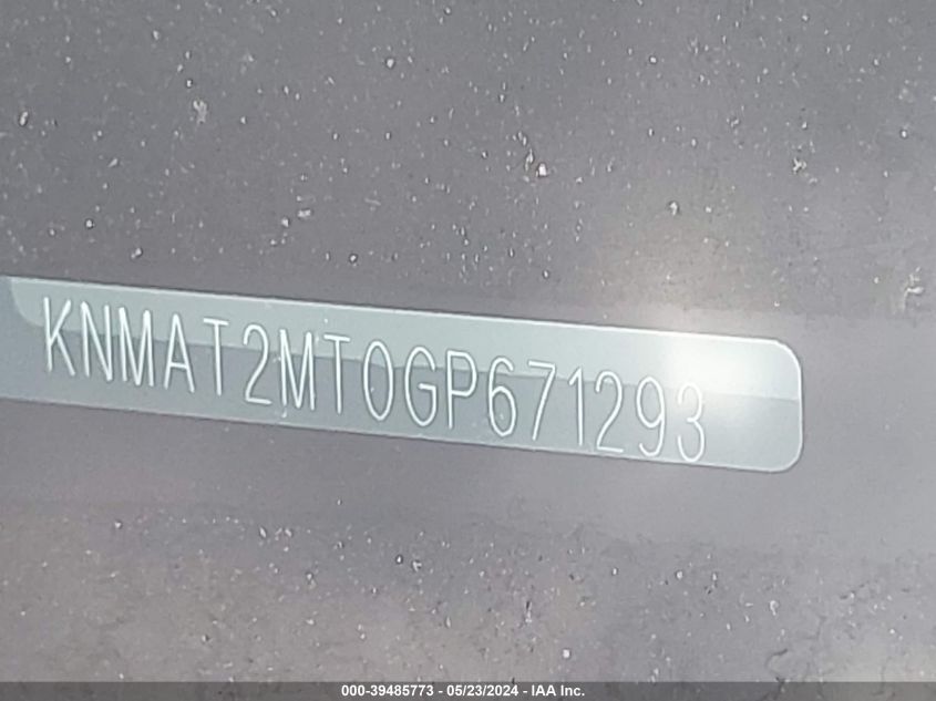 2016 NISSAN ROGUE S/SL/SV - KNMAT2MT0GP671293