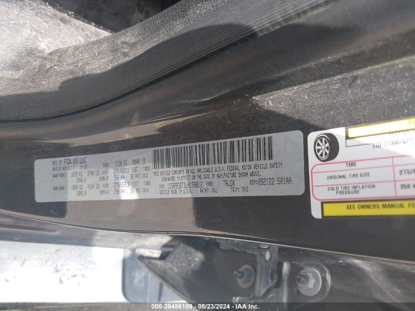 2020 Ram 1500 Big Horn Quad Cab 4X2 6'4 Box VIN: 1C6RREBT3LN138812 Lot: 39486109