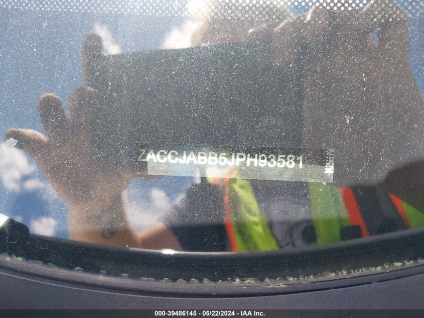 2018 Jeep Renegade Latitude Fwd VIN: ZACCJABB5JPH93581 Lot: 39486145