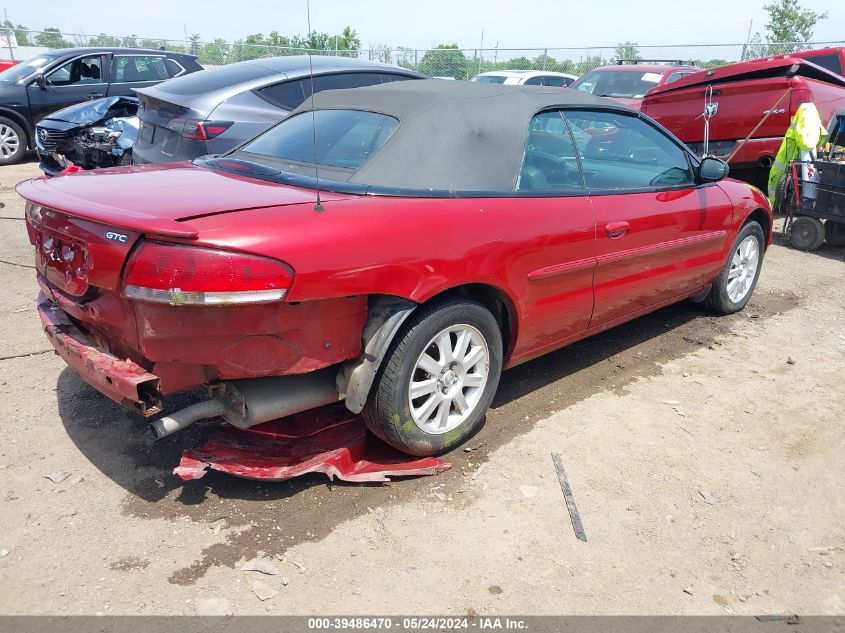 2004 Chrysler Sebring Gtc VIN: 1C3EL75R04N291982 Lot: 39486470