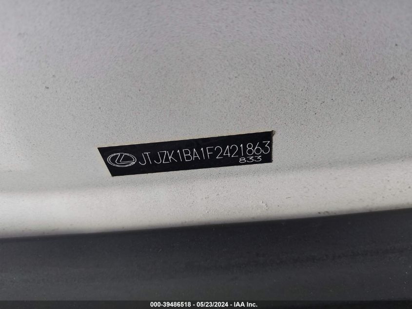 2015 Lexus Rx 350 VIN: JTJZK1BA1F2421863 Lot: 39486518
