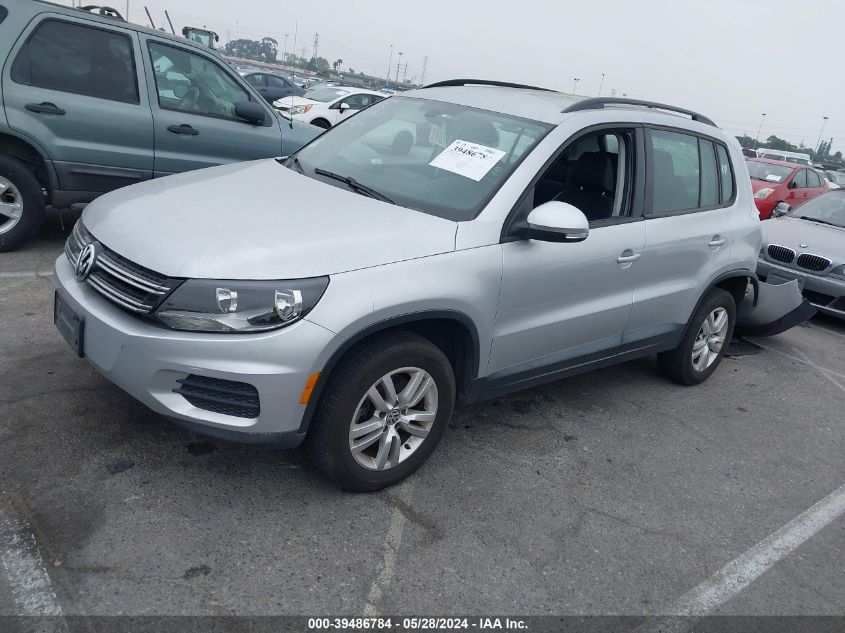 2017 Volkswagen Tiguan 2.0T S VIN: WVGAV7AX2HW512079 Lot: 39486784