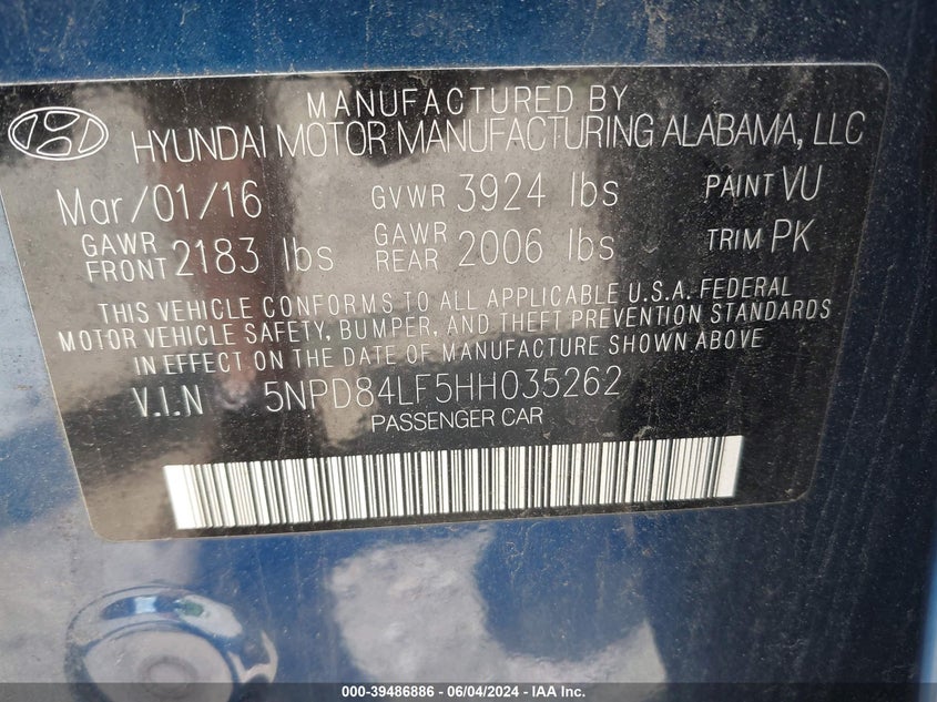 2017 HYUNDAI ELANTRA SE/VALUE/LIMITED - 5NPD84LF5HH035262