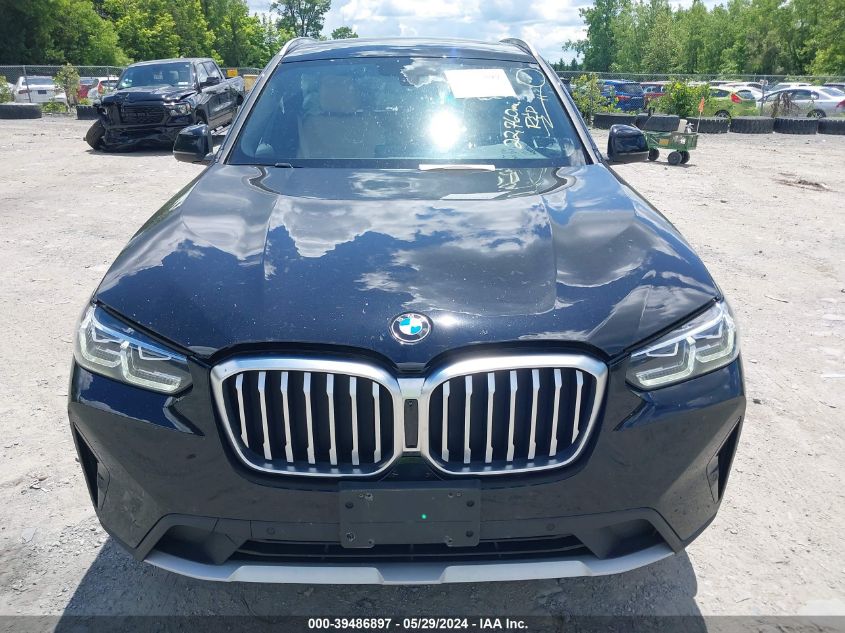2022 BMW X3 xDrive30I VIN: WBX57DP06NN171508 Lot: 39486897