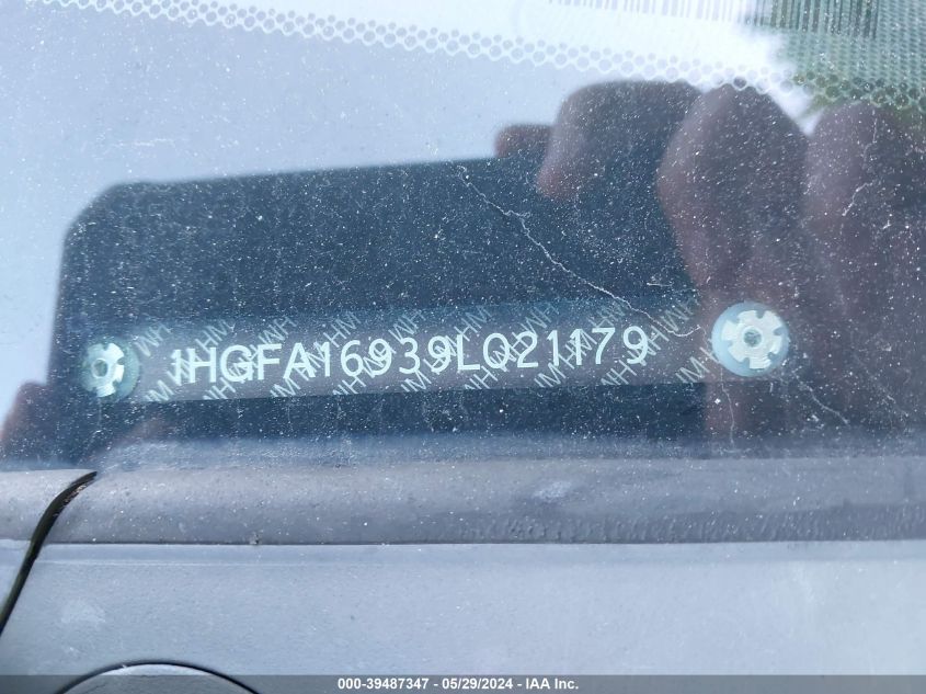 2009 Honda Civic Ex-L VIN: 1HGFA16939L021179 Lot: 39487347
