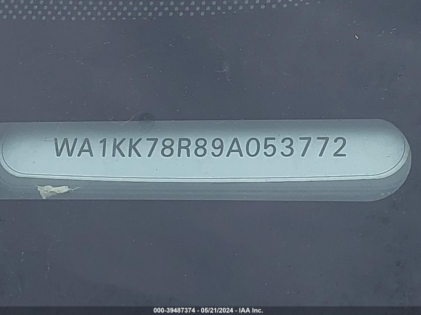 2009 Audi Q5 3.2 Premium VIN: WA1KK78R89A053772 Lot: 39487374