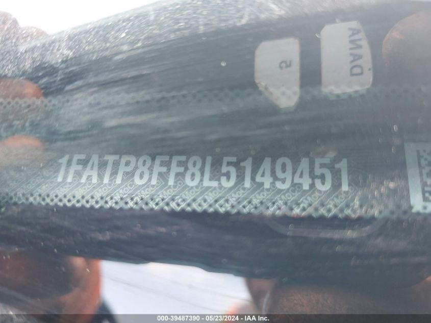 2020 Ford Mustang Gt Premium VIN: 1FATP8FF8L5149451 Lot: 39487390