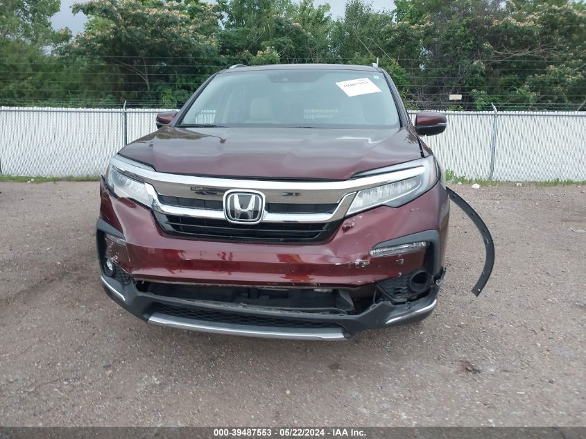 2021 Honda Pilot Awd Elite VIN: 5FNYF6H0XMB000166 Lot: 39487553