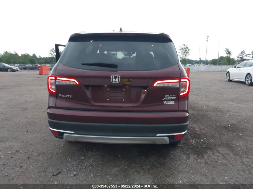 2021 Honda Pilot Awd Elite VIN: 5FNYF6H0XMB000166 Lot: 39487553
