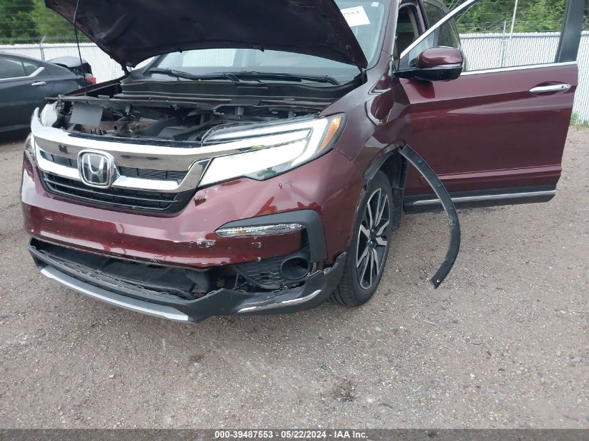 2021 Honda Pilot Awd Elite VIN: 5FNYF6H0XMB000166 Lot: 39487553