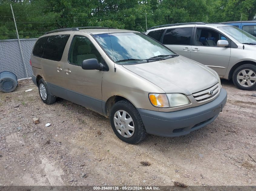 2001 Toyota Sienna Ce VIN: 4T3ZF19C31U412161 Lot: 39488126