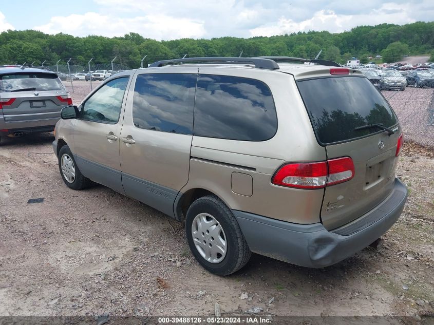 2001 Toyota Sienna Ce VIN: 4T3ZF19C31U412161 Lot: 39488126