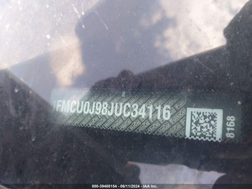 2018 Ford Escape Titanium VIN: 1FMCU0J98JUC34116 Lot: 39488154