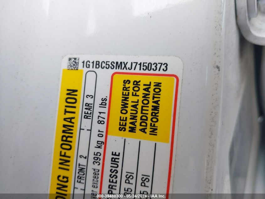 2018 Chevrolet Cruze Ls Auto VIN: 1G1BC5SMXJ7150373 Lot: 39488300