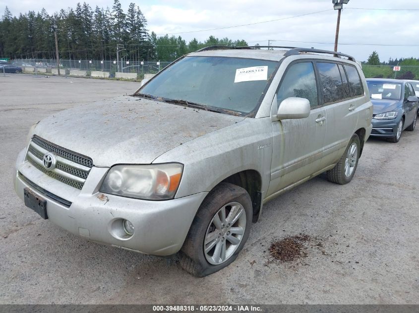 2006 Toyota Highlander Hybrid Limited V6 VIN: JTEDW21A360004342 Lot: 39488318