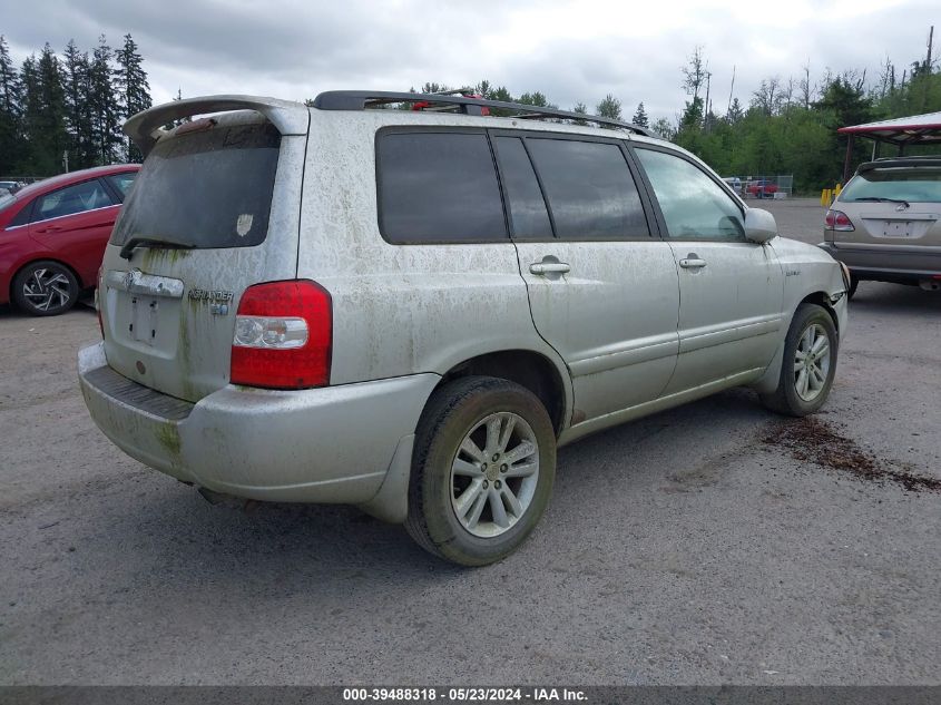 2006 Toyota Highlander Hybrid Limited V6 VIN: JTEDW21A360004342 Lot: 39488318