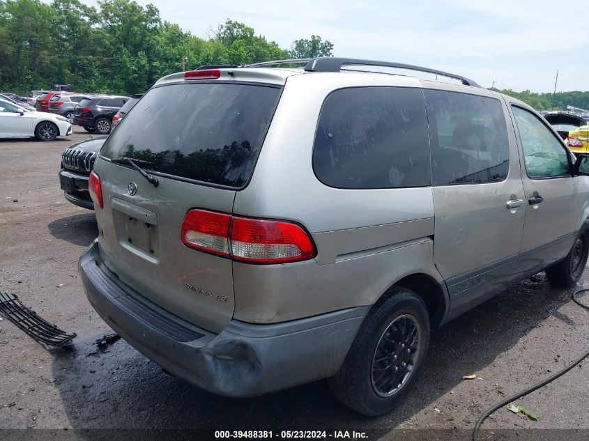 2001 Toyota Sienna Le VIN: 4T3ZF13C01U407444 Lot: 39488381