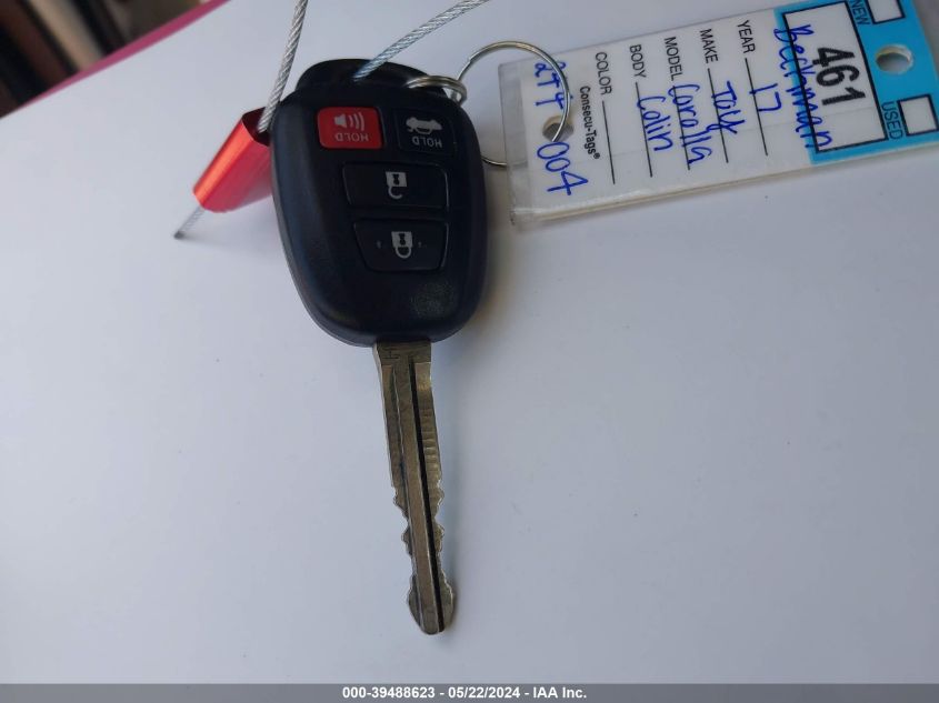 2017 Toyota Corolla Le VIN: 5YFBURHE5HP711342 Lot: 39488623