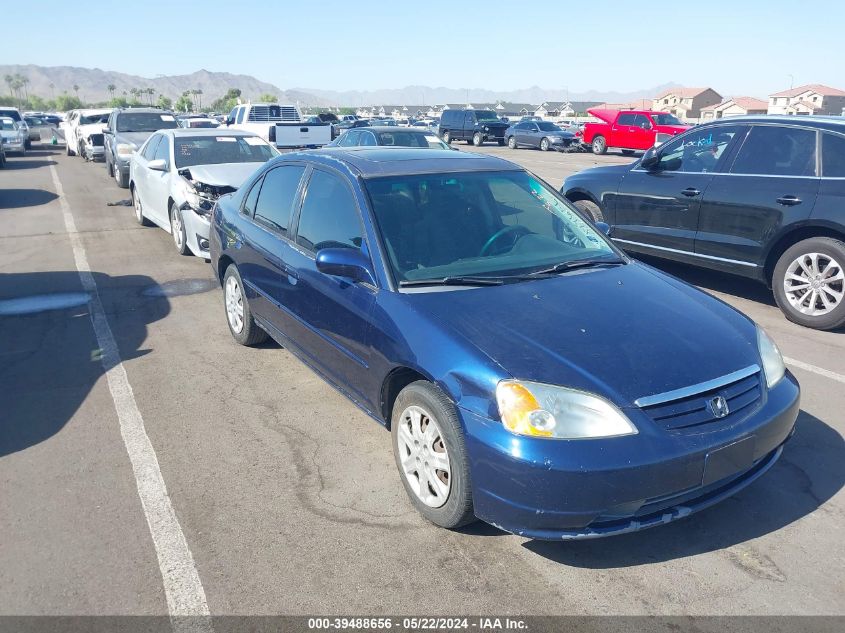 2003 Honda Civic Ex VIN: 2HGES258X3H542640 Lot: 39488656