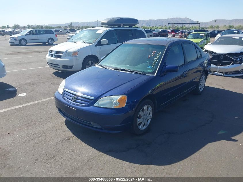 2003 Honda Civic Ex VIN: 2HGES258X3H542640 Lot: 39488656