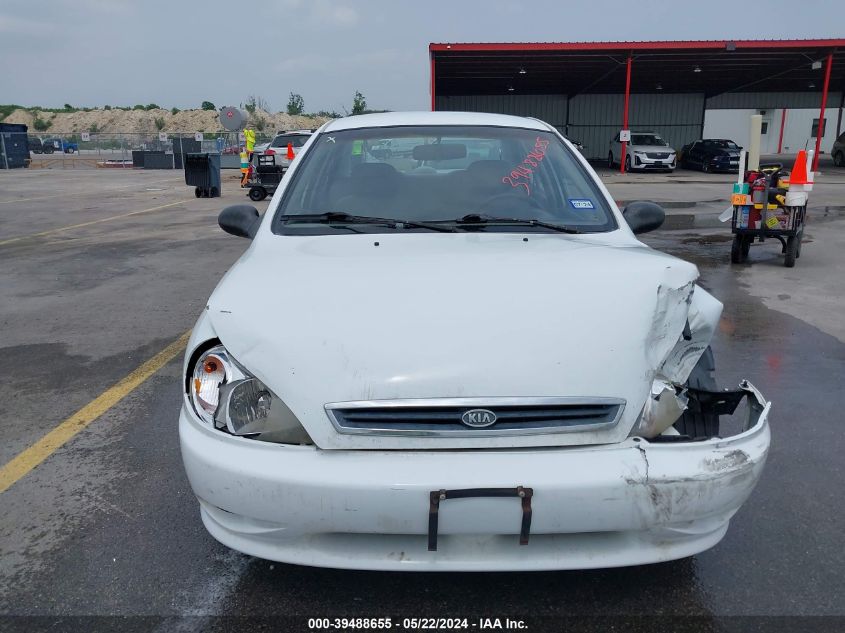 2001 Kia Rio VIN: KNADC123616047681 Lot: 39488655