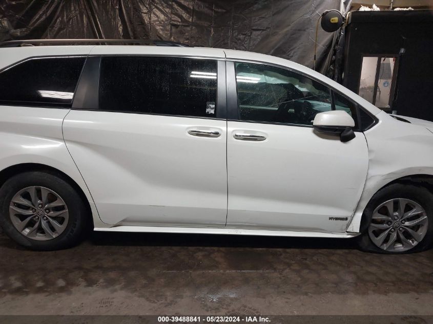 2021 Toyota Sienna Xle VIN: 5TDYRKEC0MS058989 Lot: 39488841