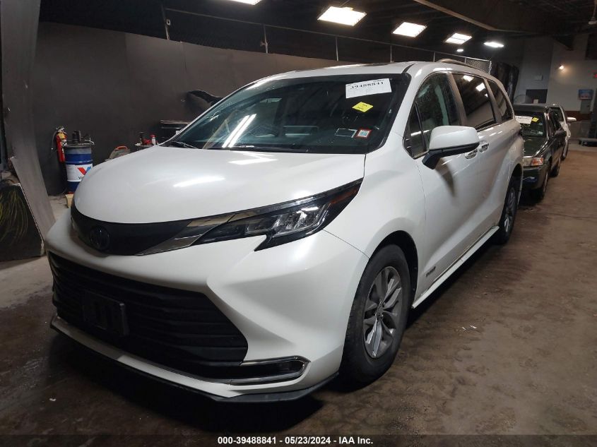 2021 Toyota Sienna Xle VIN: 5TDYRKEC0MS058989 Lot: 39488841